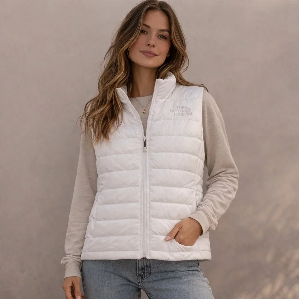 The North Face White Puffer Vest - Picture 1 of 10